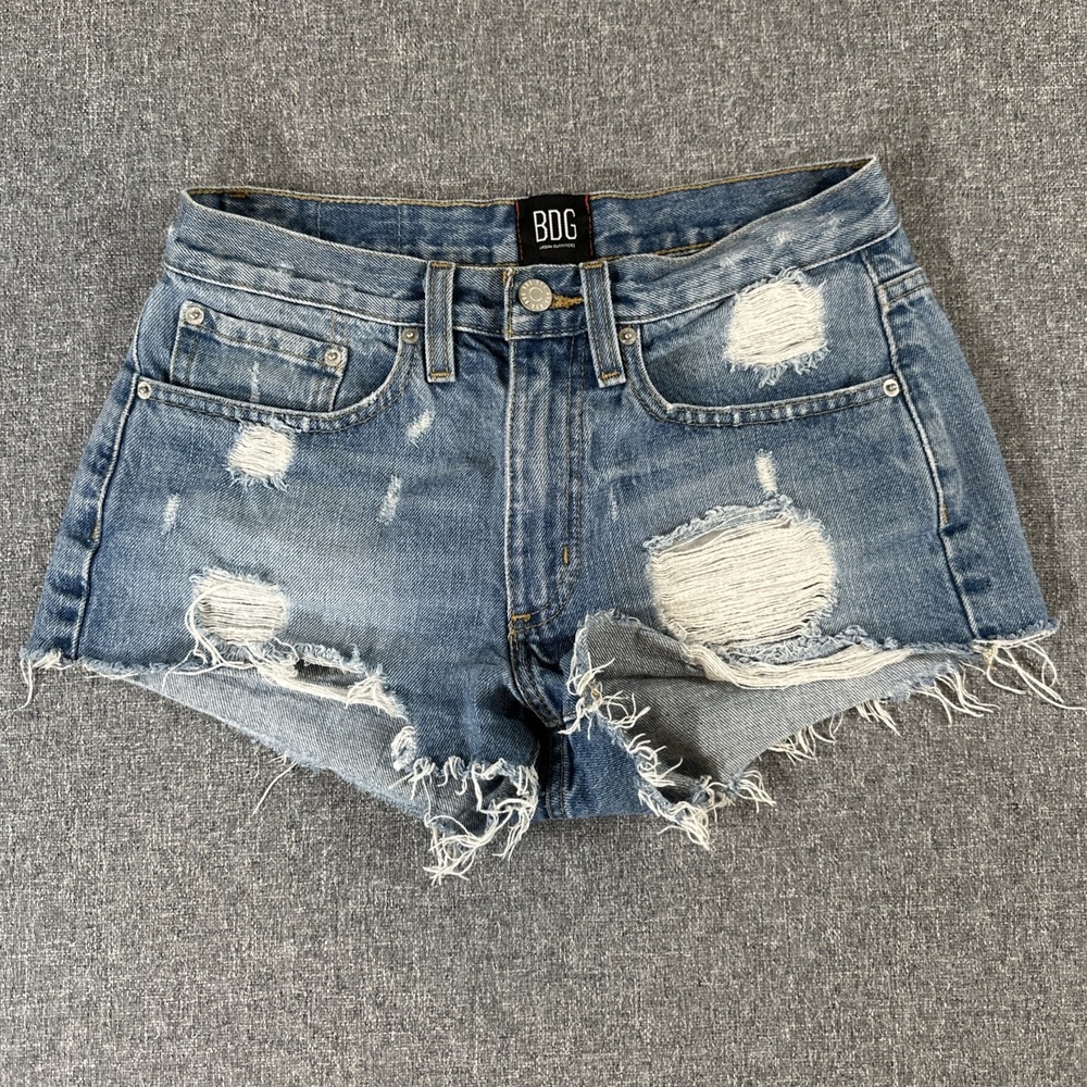 BDG Urban Outfitters Distressed Denim Shorts Women's Size 25 Mid Rise Cutoff